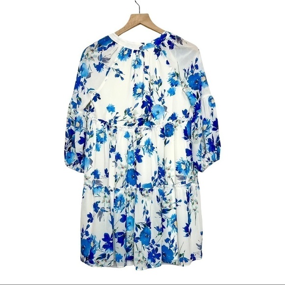 NWT YUMI KIM Tiered Ruffle Getaway Dress in Bluebird Ivory Floral Size XS - Picture 6 of 10